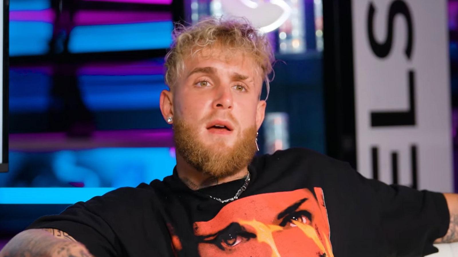 Jake Paul sat relaxing on couch on set of BS w/ Jake Paul