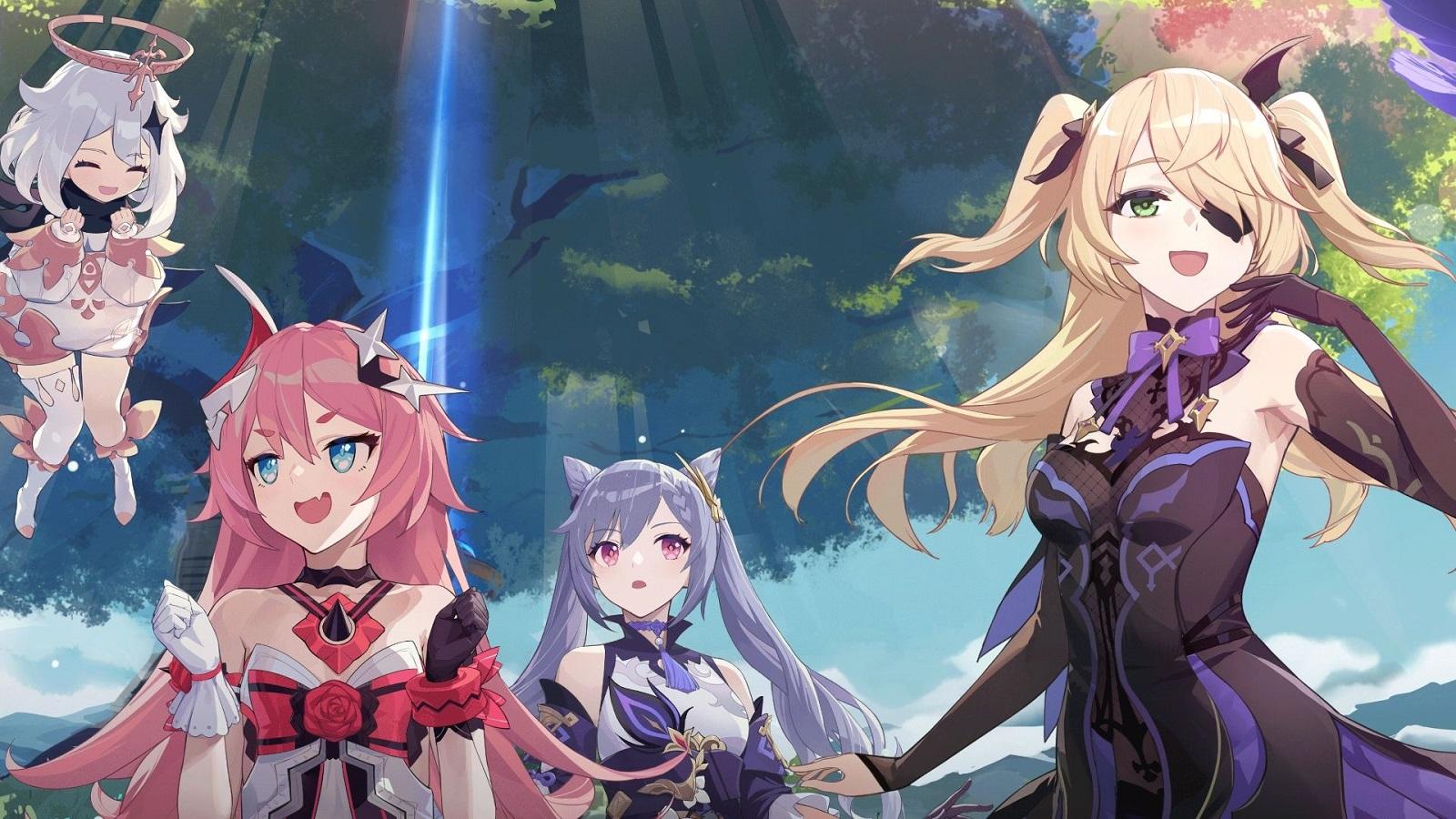 Fischl with Keqing in Honkai Impact
